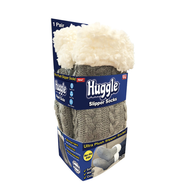 Huggle Slipper Socks Gray HHSOCK-MC12/6